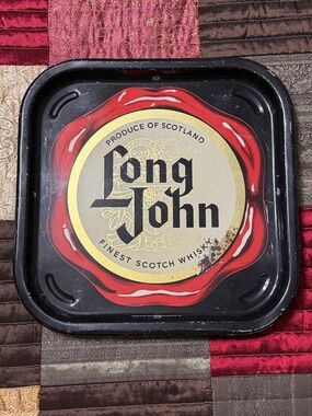 Long John Scotch Whisky Metal Serving Tray - Black & Red